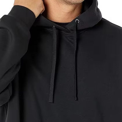 Pullover de algodón de alta calidad con capucha para hombres de entrenamiento personalizado de tamaño excesivo Vestido esencial de camiseta de tela sólida de patrón sólido Collar con capucha