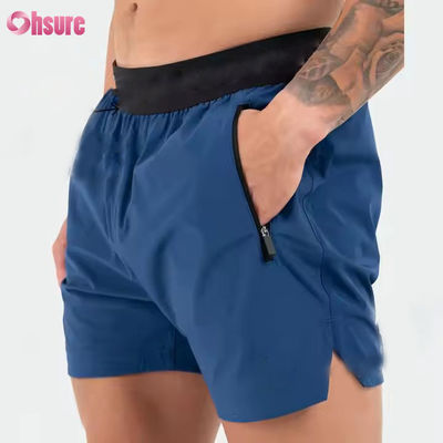 Logotipo personalizado en cinturón Poliéster Bolsillos Split Hem Pour Hombres Deportes Activos Hombres Entrenamiento Gimnasio Calzoncillos Atléticos Para Hombres