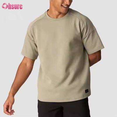 Camiseta de algodón 100% gris personalizada de peso pesado de gran tamaño camiseta de entrenamiento para correr camiseta de gimnasio para hombres