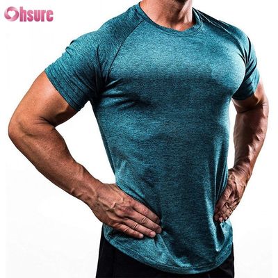 88% Poliéster 12% Spandex 180/210GSM Impresión Serigrafiada Ropa Deportiva para Gimnasio Fitness Camiseta Casual Activa para Hombre Mayorista de Tops Deportivos