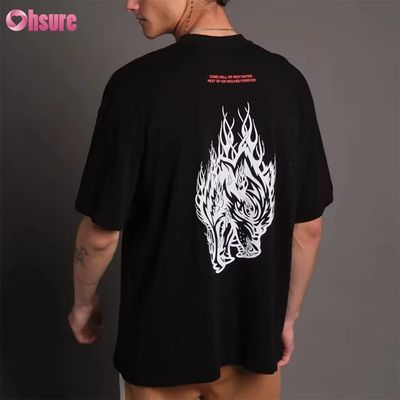 Camiseta de gran tamaño 300GSM de peso pesado en blanco 100% de algodón personalizado Camisetas de mujer impresas personalizadas