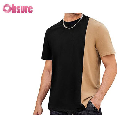 Camiseta con panel de contraste de alta calidad Camiseta con logo estampado personalizado Camiseta de moda fácil de usar