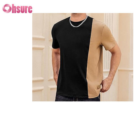 Camiseta con panel de contraste de alta calidad Camiseta con logo estampado personalizado Camiseta de moda fácil de usar