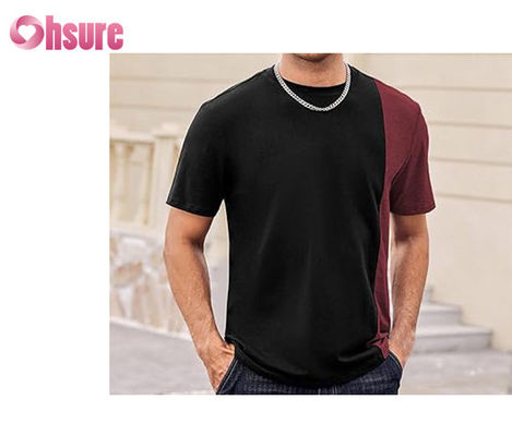 Camiseta con panel de contraste de alta calidad Camiseta con logo estampado personalizado Camiseta de moda fácil de usar
