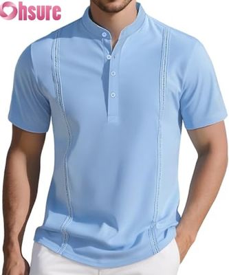 Camisetas Henley casuales para hombre, clásicas con botones, de color liso, camisetas de verano