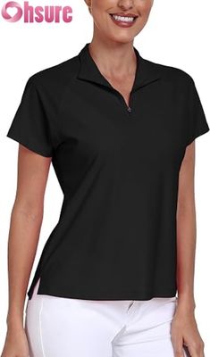 Polyester para mujeres de fabricación para camisetas de polo Golf transpirable Tops de pickleball de golf Logotipo personalizado Manga corta Stand formal