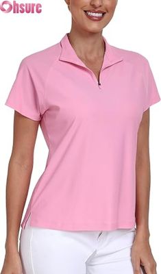 Polyester para mujeres de fabricación para camisetas de polo Golf transpirable Tops de pickleball de golf Logotipo personalizado Manga corta Stand formal