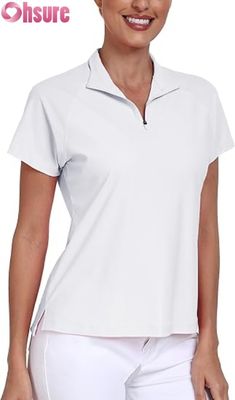Polyester para mujeres de fabricación para camisetas de polo Golf transpirable Tops de pickleball de golf Logotipo personalizado Manga corta Stand formal