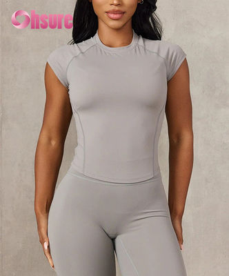 Calzoncillos de alta calidad para mujeres Manga con capucha Gimnasio T-Shirt de punto transpirable Camisa de cultivo Diseño de manga Ecológico XS XXS Disponible