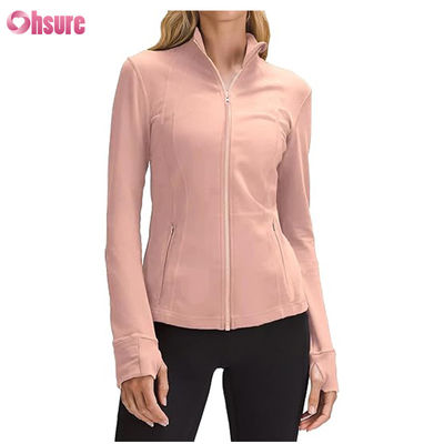 Logotipo personalizado Nueva moda Color sólido Bolsillo Sudadera con capucha con cremallera Ocio Deportes Fitness Sudadera OEM Alta calidad para mujeres