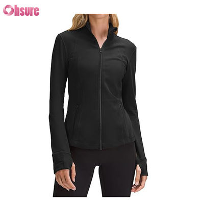 Logotipo personalizado Nueva moda Color sólido Bolsillo Sudadera con capucha con cremallera Ocio Deportes Fitness Sudadera OEM Alta calidad para mujeres