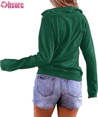 Camiseta con media cremallera de mujer con sudadera casual con sudadera de lana OEM ODM fabricante