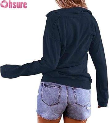 Camiseta con media cremallera de mujer con sudadera casual con sudadera de lana OEM ODM fabricante