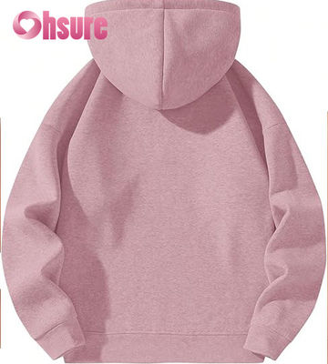 Sudadera con capucha de cuarto de forro polar de alta calidad para mujer con logotipo personalizado, manga larga y estampado de letras de color cálido para otoño