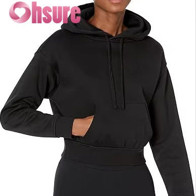 Top deportivo de mujer holgado 100% algodón, sudadera de cuello redondo, patrón personalizado, antiarrugas, ecológico, frontal