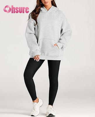 Pullover deportivo femenino de gran tamaño con capucha camiseta de invierno casual en tamaño adicional para ropa deportiva para correr