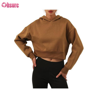 Ropa Deportiva Mujer Pulóveres Tops Forro Polar de Algodón Orgánico Sudaderas con Capucha Deportivas con Logotipo Personalizado Sudaderas con Capucha para Entrenamiento Físico para Mujer