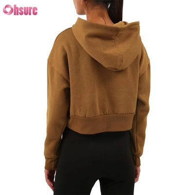 Ropa Deportiva Mujer Pulóveres Tops Forro Polar de Algodón Orgánico Sudaderas con Capucha Deportivas con Logotipo Personalizado Sudaderas con Capucha para Entrenamiento Físico para Mujer