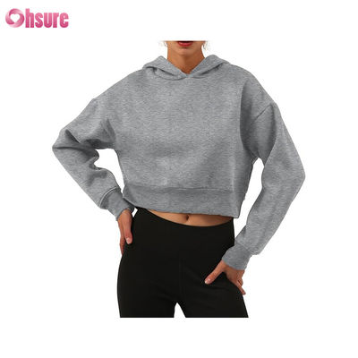 Ropa Deportiva Mujer Pulóveres Tops Forro Polar de Algodón Orgánico Sudaderas con Capucha Deportivas con Logotipo Personalizado Sudaderas con Capucha para Entrenamiento Físico para Mujer