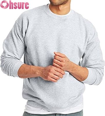 Sudadera básica de cuello redondo para hombre | Forro polar liso | Logotipo personalizado OEM