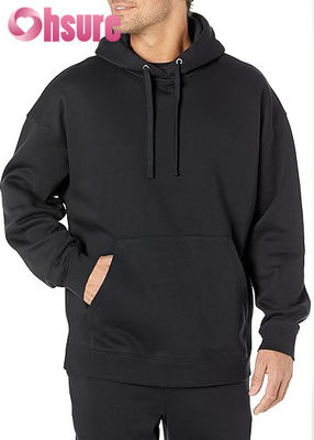 Pullover de algodón de alta calidad con capucha para hombres de entrenamiento personalizado de tamaño excesivo Vestido esencial de camiseta de tela sólida de patrón sólido Collar con capucha