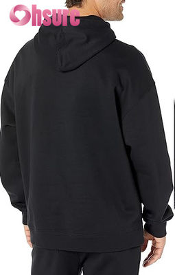 Pullover de algodón de alta calidad con capucha para hombres de entrenamiento personalizado de tamaño excesivo Vestido esencial de camiseta de tela sólida de patrón sólido Collar con capucha