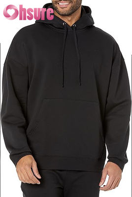 Pullover de algodón de alta calidad con capucha para hombres de entrenamiento personalizado de tamaño excesivo Vestido esencial de camiseta de tela sólida de patrón sólido Collar con capucha