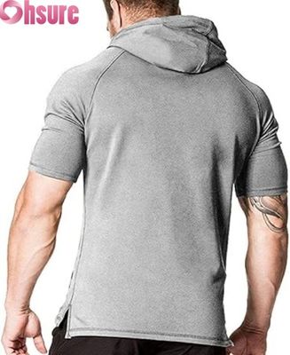 Sudadera con capucha de manga corta para hombre Camiseta con capucha informal Fabricante OEM ODM