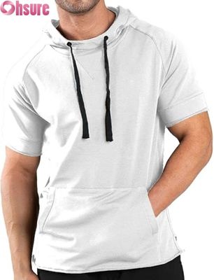 Sudadera con capucha de manga corta para hombre Camiseta con capucha informal Fabricante OEM ODM