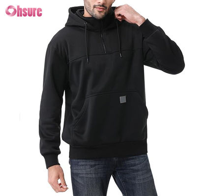 Sudadera con capucha y cremallera de cuarto de diseño personalizado para hombre XL, tejido pesado, 100% algodón, felpa francesa, cuello redondo, estilo invierno, con capucha, color sólido