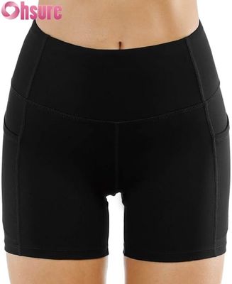 Shorts de yoga de cintura alta para mujer, control de abdomen, fruncido en la parte trasera, shorts de ciclismo para entrenamiento, ropa deportiva personalizada