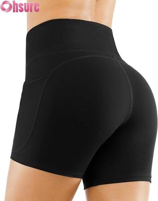 Shorts de yoga de cintura alta para mujer, control de abdomen, fruncido en la parte trasera, shorts de ciclismo para entrenamiento, ropa deportiva personalizada