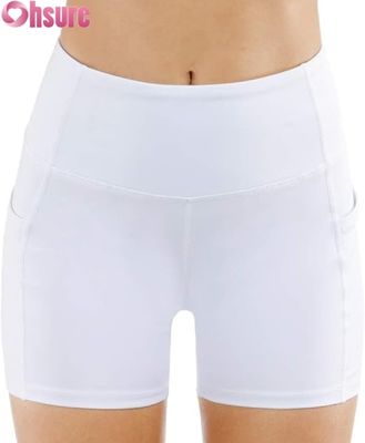 Shorts de yoga de cintura alta para mujer, control de abdomen, fruncido en la parte trasera, shorts de ciclismo para entrenamiento, ropa deportiva personalizada