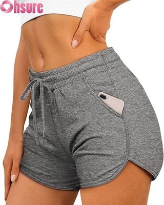 Shorts deportivos de cintura alta para mujer | Shorts de gimnasia, yoga y running | Ropa deportiva de fitness transpirable y de secado rápido