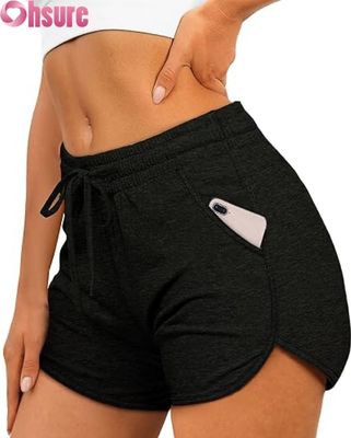 Shorts deportivos de cintura alta para mujer | Shorts de gimnasia, yoga y running | Ropa deportiva de fitness transpirable y de secado rápido