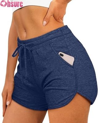 Shorts deportivos de cintura alta para mujer | Shorts de gimnasia, yoga y running | Ropa deportiva de fitness transpirable y de secado rápido