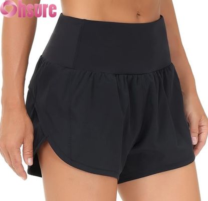 Pantalones cortos de gimnasia de cintura alta para mujer, de secado rápido, transpirables, cortos para yoga, correr, fitness - Ropa deportiva OEM