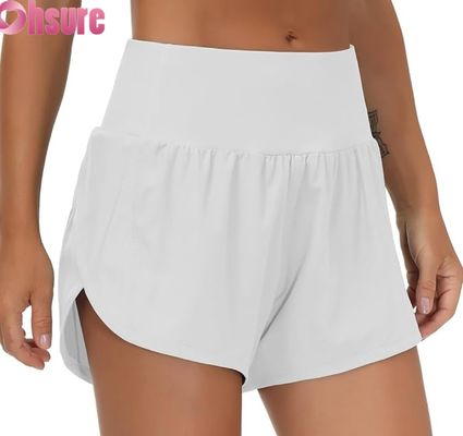 Pantalones cortos de gimnasia de cintura alta para mujer, de secado rápido, transpirables, cortos para yoga, correr, fitness - Ropa deportiva OEM