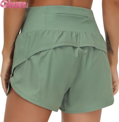 Pantalones cortos de gimnasia de cintura alta para mujer, de secado rápido, transpirables, cortos para yoga, correr, fitness - Ropa deportiva OEM
