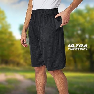Pantalones cortos de malla atléticos de alto rendimiento para hombre, pantalones cortos de baloncesto para hombre, entrenamiento en el gimnasio y pantalones cortos deportivos con bolsillos para hombre