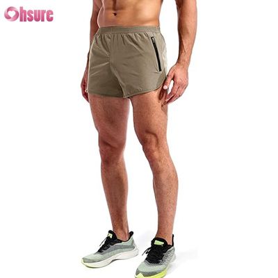 Pantalones cortos deportivos transpirables para hombre, pantalones cortos de gimnasia de nailon y poliéster