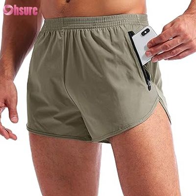 Pantalones cortos deportivos transpirables para hombre, pantalones cortos de gimnasia de nailon y poliéster