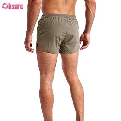 Pantalones cortos deportivos transpirables para hombre, pantalones cortos de gimnasia de nailon y poliéster