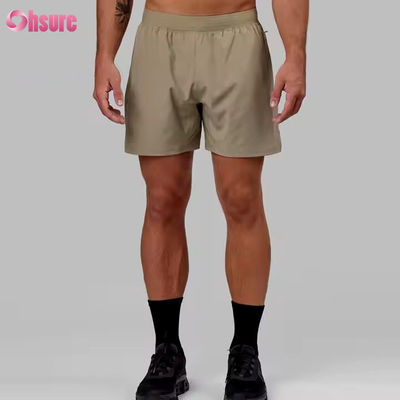 Pantalones cortos deportivos de gimnasio para hombre, de nailon y spandex de alta calidad con dobladillo dividido de 5 pulgadas en 2 en 1 para entrenamiento atlético