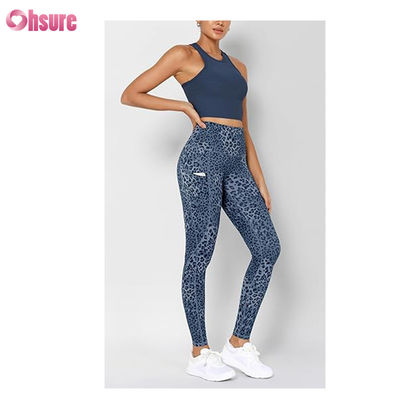 EL PUEBLO DE GYM Pantalones de yoga de cintura alta gruesa con bolsillos, ejercicio para controlar la barriga Calcetines de yoga para mujeres