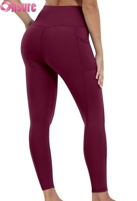 Calcetines de yoga de control de barriga de cintura alta para mujeres con cierre de cintura elástico y pantalones de entrenamiento de bolsillo