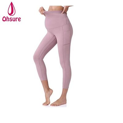 Mallas de nailon suave para embarazadas, mallas deportivas para mujeres, pantalones para mujeres, mallas para embarazadas
