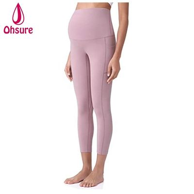 Mallas de nailon suave para embarazadas, mallas deportivas para mujeres, pantalones para mujeres, mallas para embarazadas