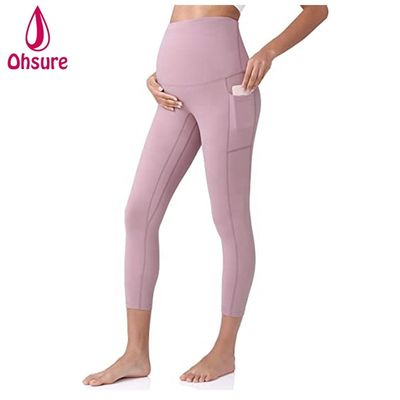 Mallas de nailon suave para embarazadas, mallas deportivas para mujeres, pantalones para mujeres, mallas para embarazadas