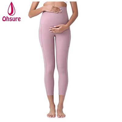 Mallas de nailon suave para embarazadas, mallas deportivas para mujeres, pantalones para mujeres, mallas para embarazadas